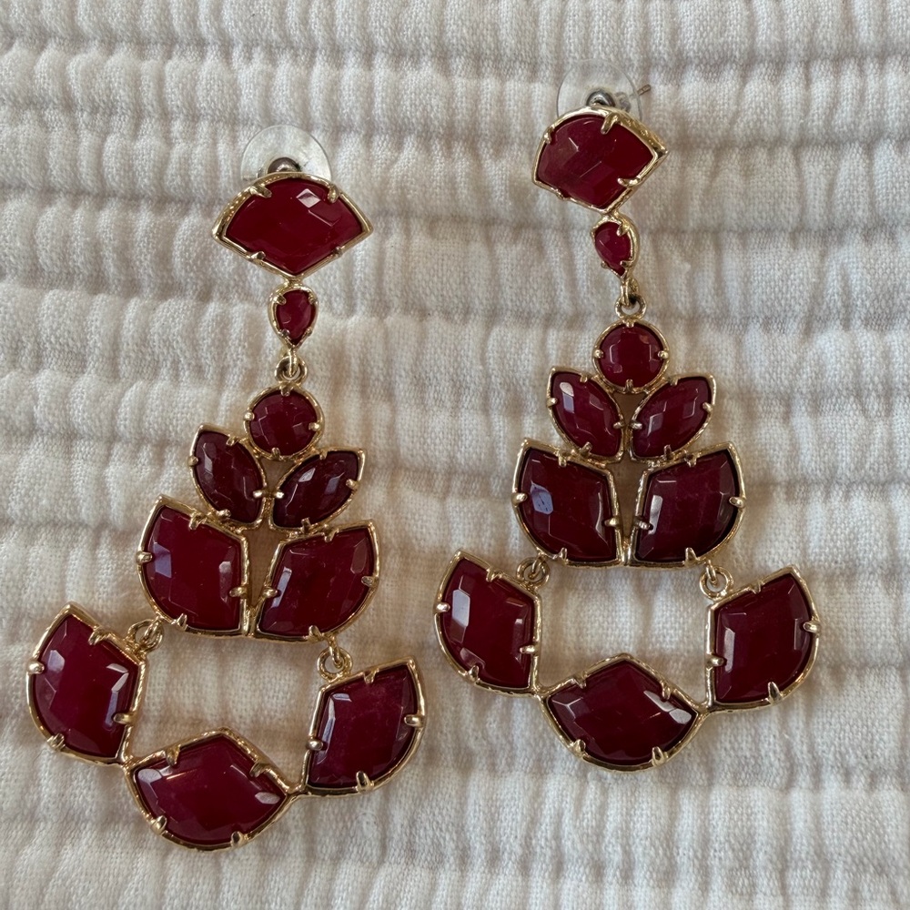Kendra Scott Crimson Chandelier Earrings (Early, Retired Style)